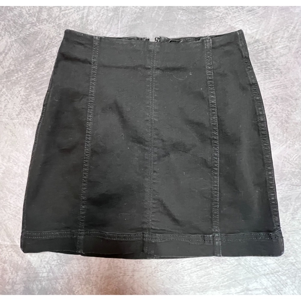 Wild Fable Straight & Pencil Skirt Womens 2 Black Denim Cotton Back Zip Gothic